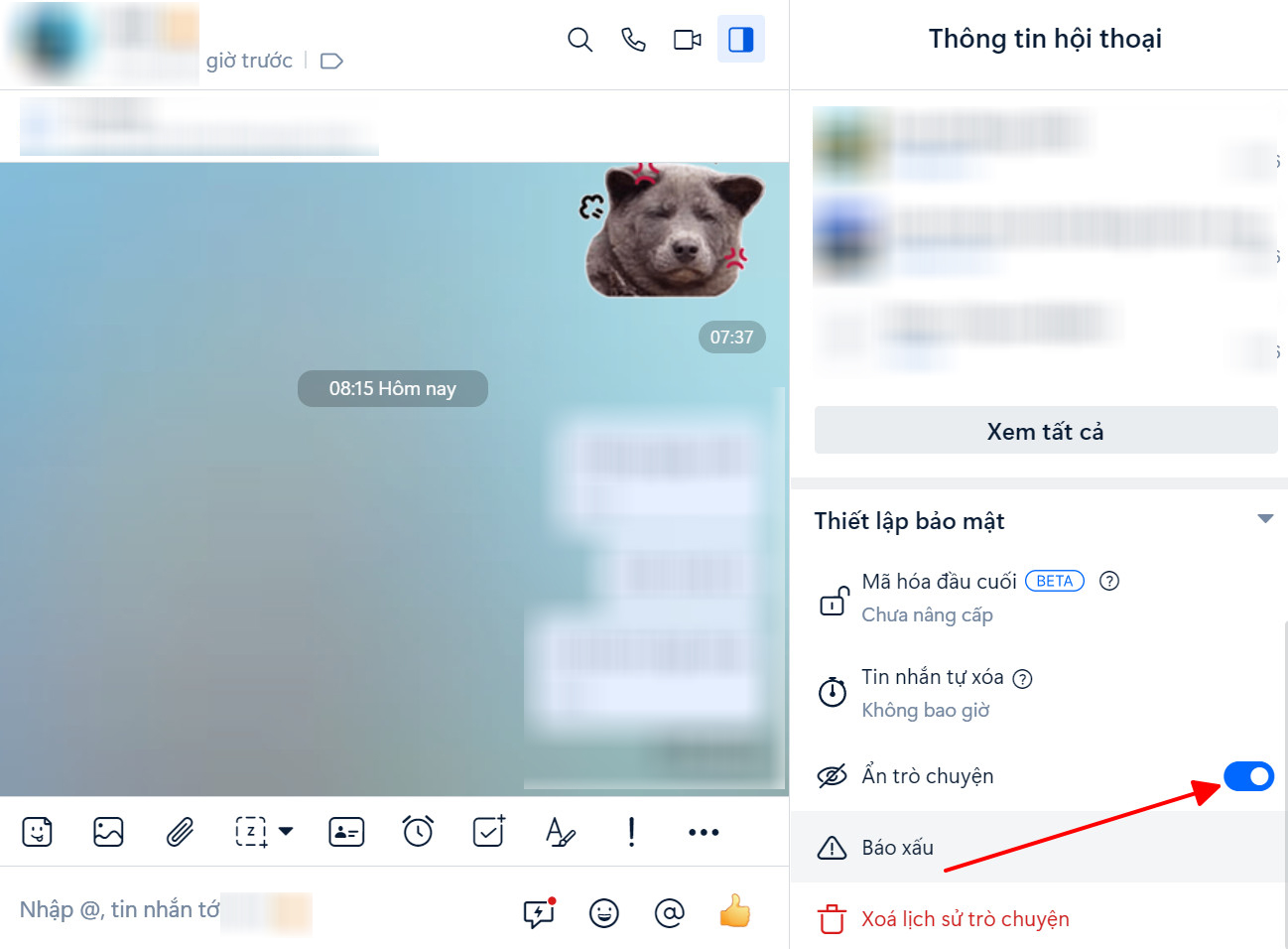 Cách ẩn tin nhắn trên zalo - Cách bỏ ẩn tin nhắn Zalo