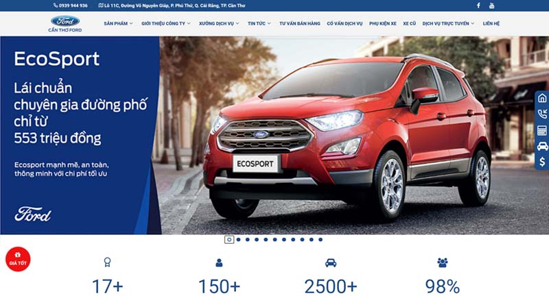 thiet ke web o to trang chu